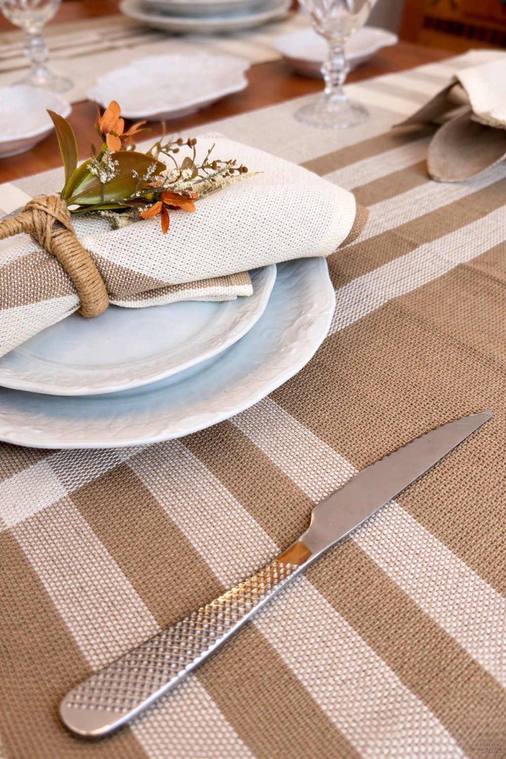 Trilho de Mesa + Guardanapo Estilo Contemporâneo - Bege