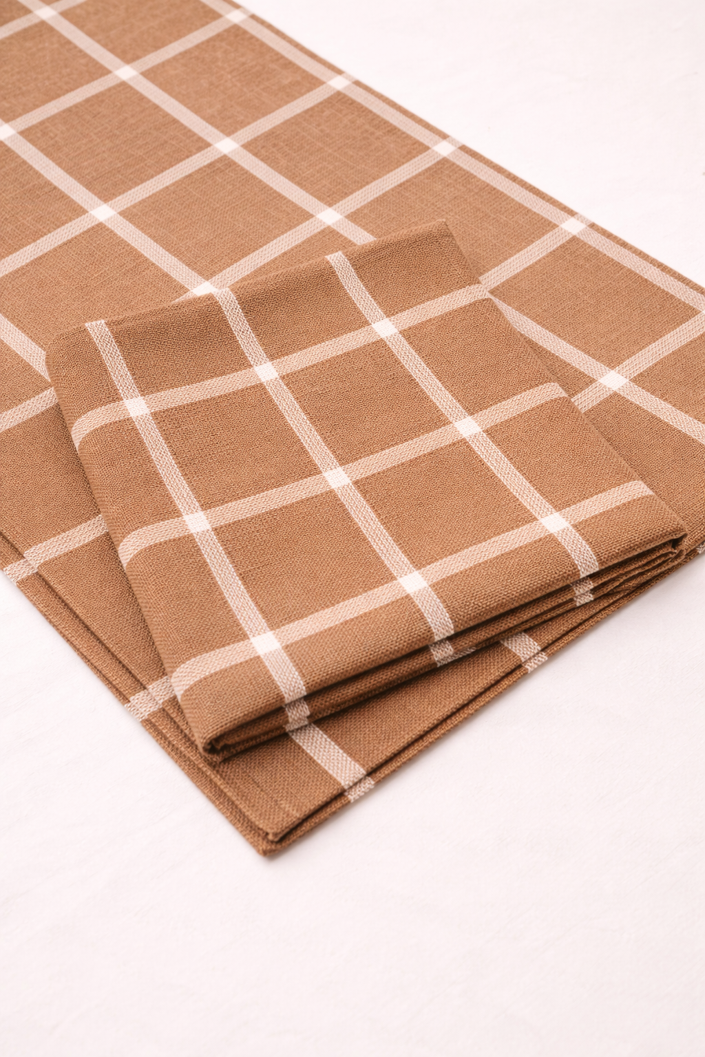 Trilho de Mesa + Guardanapo Estilo Contemporâneo - Caramelo